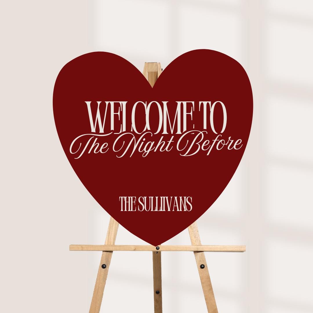 Personalised Rehearsal Dinner Welcome Board | Heart Shaped Wedding Sign | Custom Wedding Welcome Board | Rehearsal Dinne