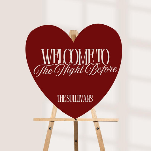 Personalised Rehearsal Dinner Welcome Board | Heart Shaped Wedding Sign | Custom Wedding Welcome Board | Rehearsal Dinne