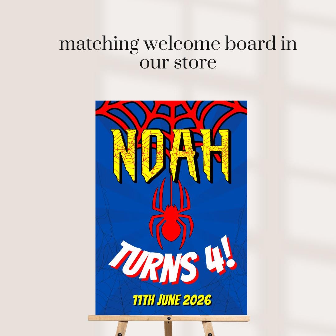 Personalised Super Hero Birthday Selfie Frame | Spider Theme Photo Booth Frame | Custom Superhero Party Prop | Birthday Decorations