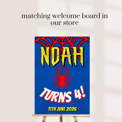 Personalised Super Hero Birthday Selfie Frame | Spider Theme Photo Booth Frame | Custom Superhero Party Prop | Birthday Decorations