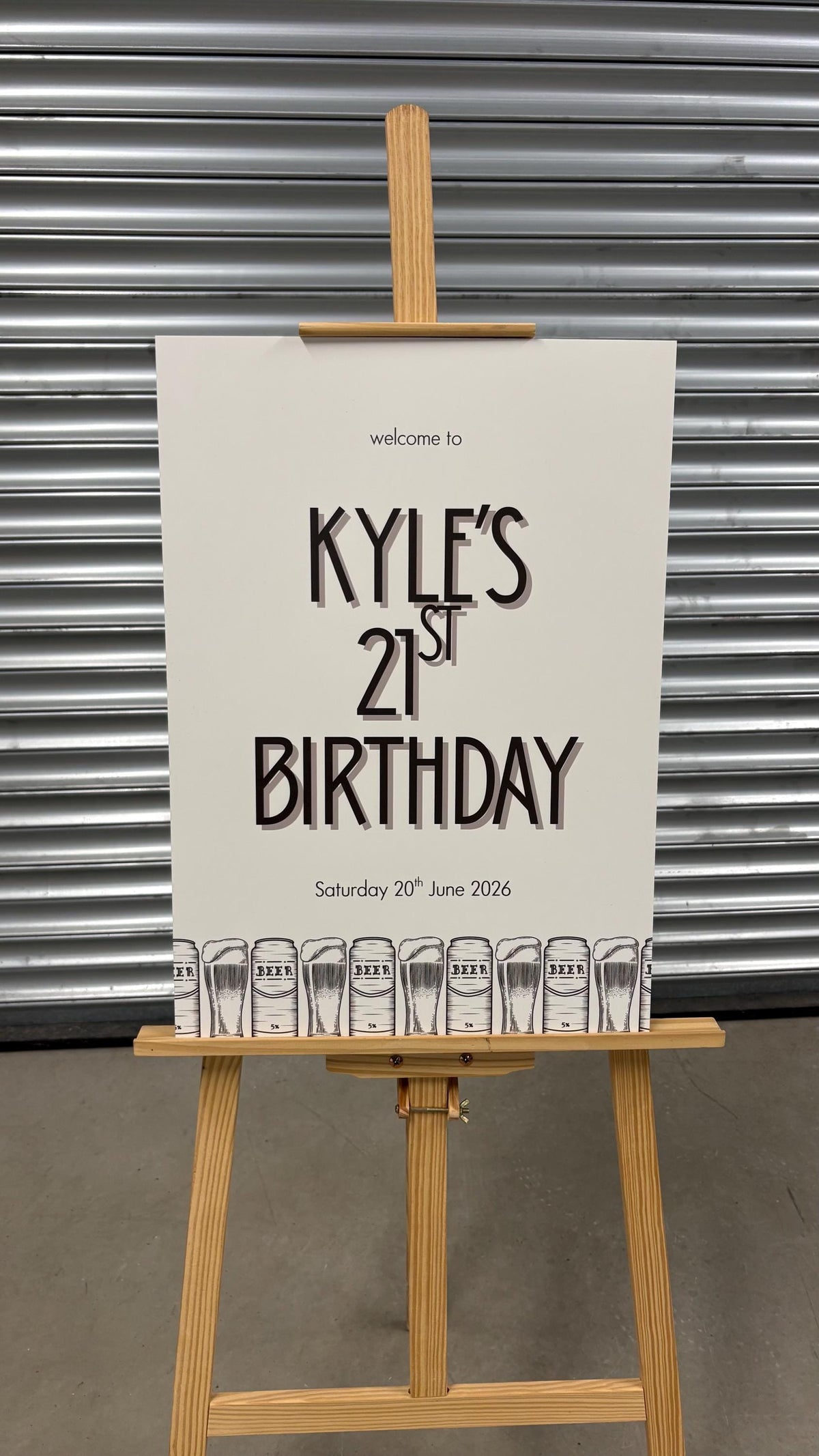 Personalised Birthday Welcome Sign | Beer Themed Party Board | Custom Name & Venue | Pub Party Décor | Matching Selfie Frame