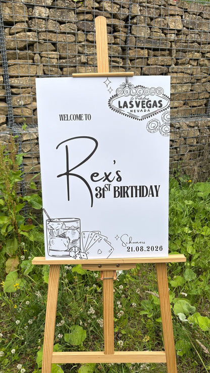 Personalised Vegas Birthday Welcome Sign – Casino