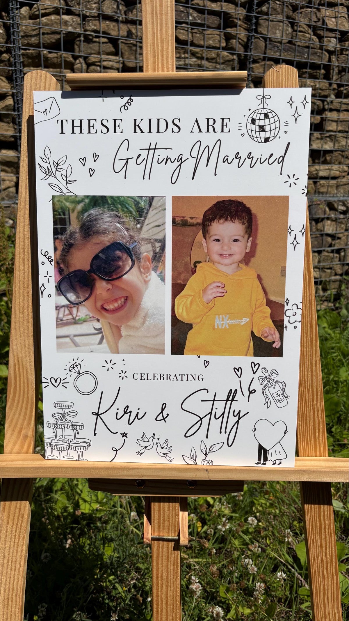 These Kids Are Getting Married Sign, Personalised Engagement Party Welcome Board, Custom Couple Photo Collage Decor, Foamex Party Sign Board