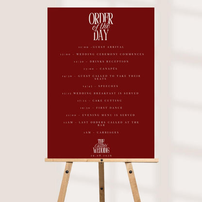 Wedding Order of the Day Sign, Personalised Timeline Board, Modern Wedding Schedule, Portrait or Landscape A1,A2,A3 x 3 