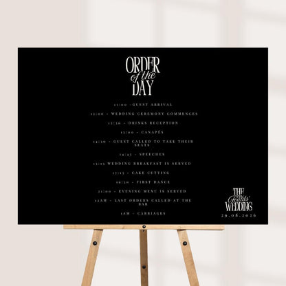 Wedding Order of the Day Sign, Personalised Timeline Board, Modern Wedding Schedule, Portrait or Landscape A1,A2,A3 x 3 Colours