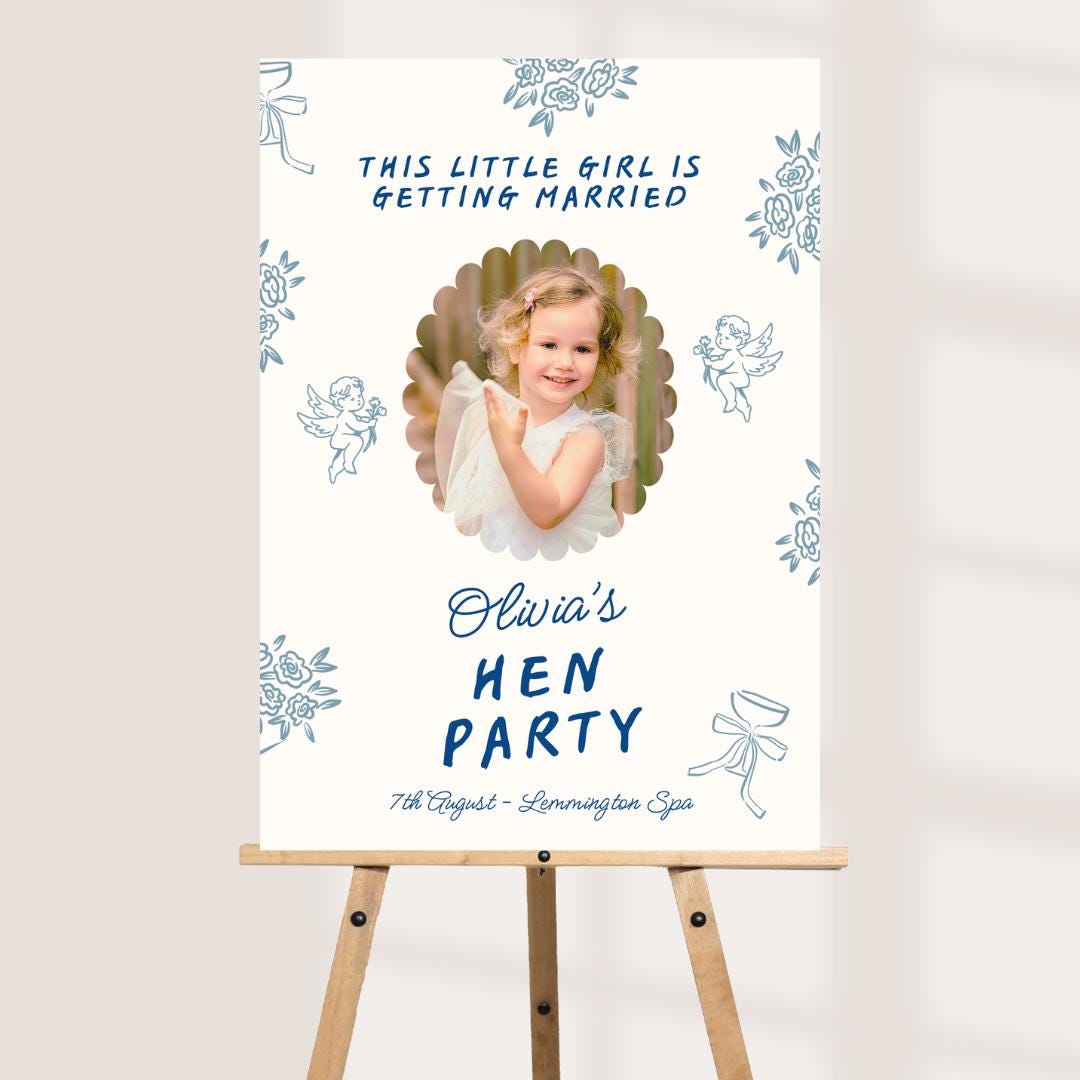 Personalised Hen Party Welcome Board with Childhood Photo | Bachelorette Party Sign | Bride to Be Hen Weekend Board | Custom Photo Sign