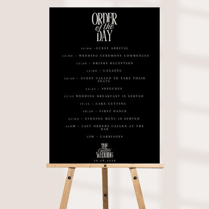 Wedding Order of the Day Sign, Personalised Timeline Board, Modern Wedding Schedule, Portrait or Landscape A1,A2,A3 x 3 Colours