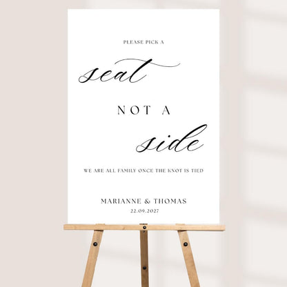 Personalised Wedding Ceremony Board, Pick a Seat Not a Side Sign, Wedding Ceremony Sign, Custom Wedding Board