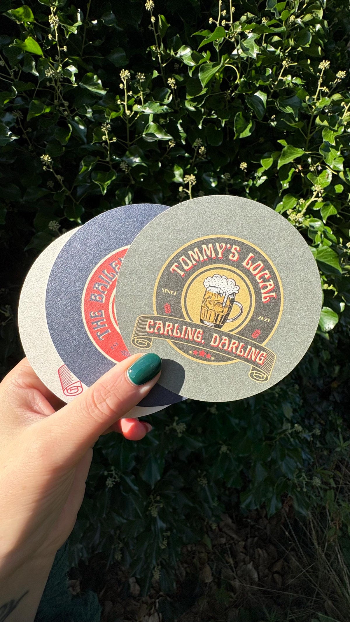 Personalised Pub Coasters, Custom Bar Beer Mats, Home Bar Gift, Funny Beer Coasters, Party Drink Mats