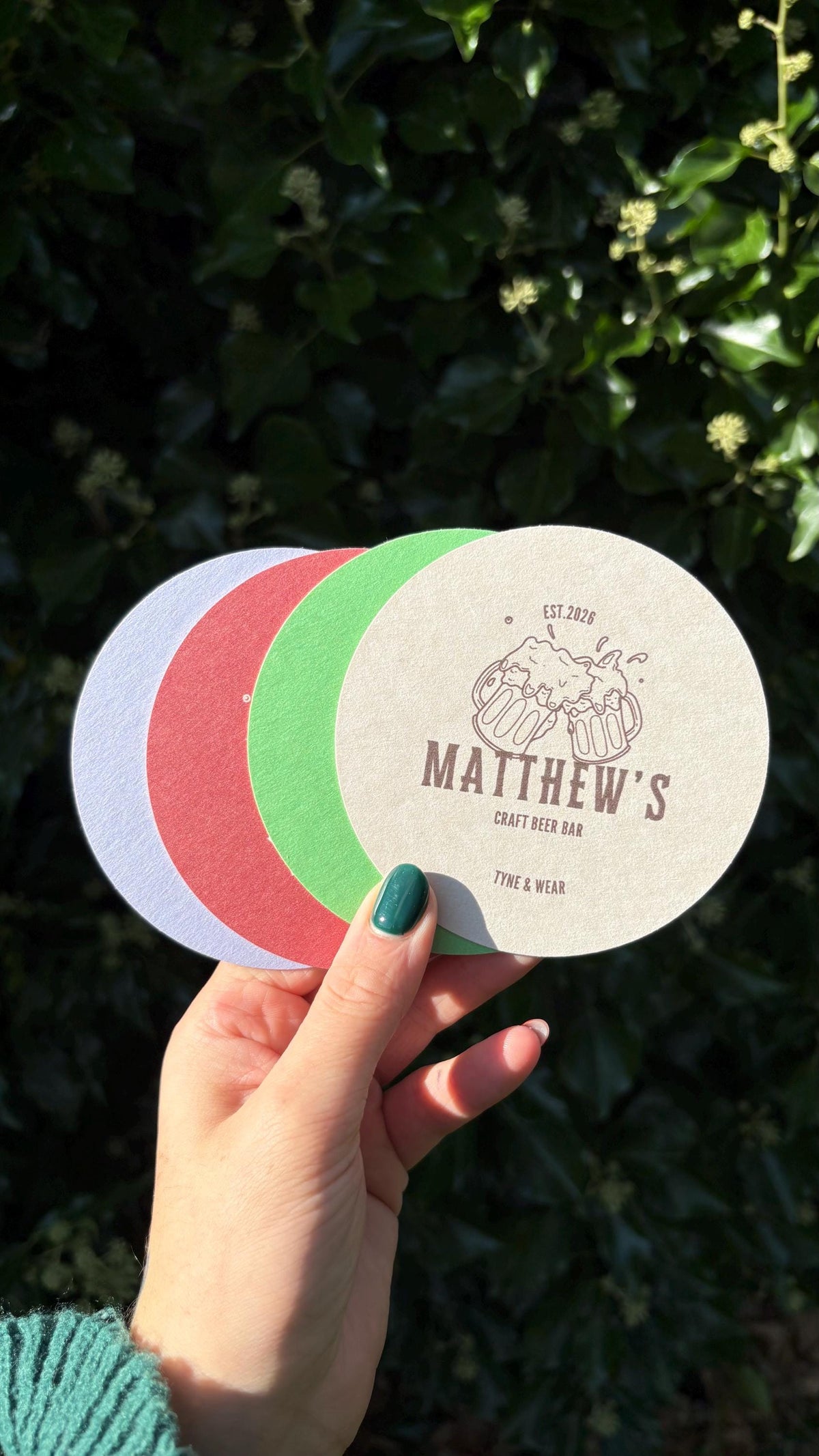 Personalised Craft Beer Bar Coasters, Custom Beer Mats, Home Bar Gift, Pub Style Party Coasters, Beer Lover Gift