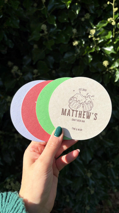 Personalised Craft Beer Bar Coasters, Custom Beer Mats, Home Bar Gift, Pub Style Party Coasters, Beer Lover Gift