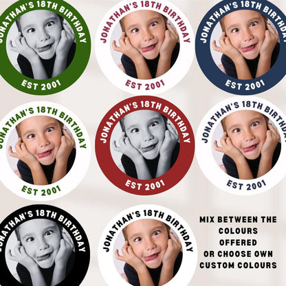 Photo Birthday Coasters, Personalised Birthday Beer Mats, Custom Party Coasters, 18th 21st 30th 40th 50th Birthday Favours