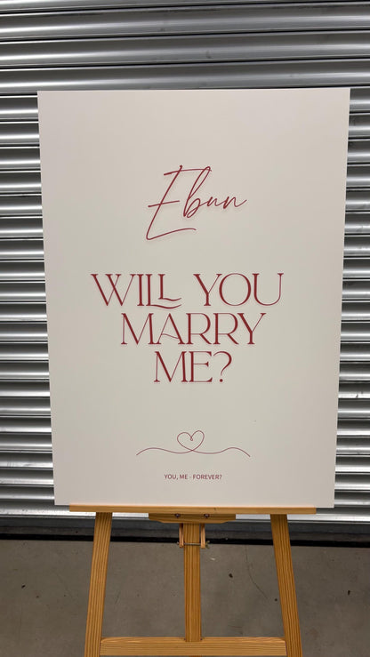 Personalised Proposal Board – Will You Marry Me Sign – Minimal Proposal Board – Custom Engagement Sign – Foamex Proposal Board