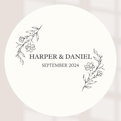 Personalised Wedding Coasters, Custom Wedding Beer Mats, Floral Wedding Favour Coasters, Names And Date Coasters