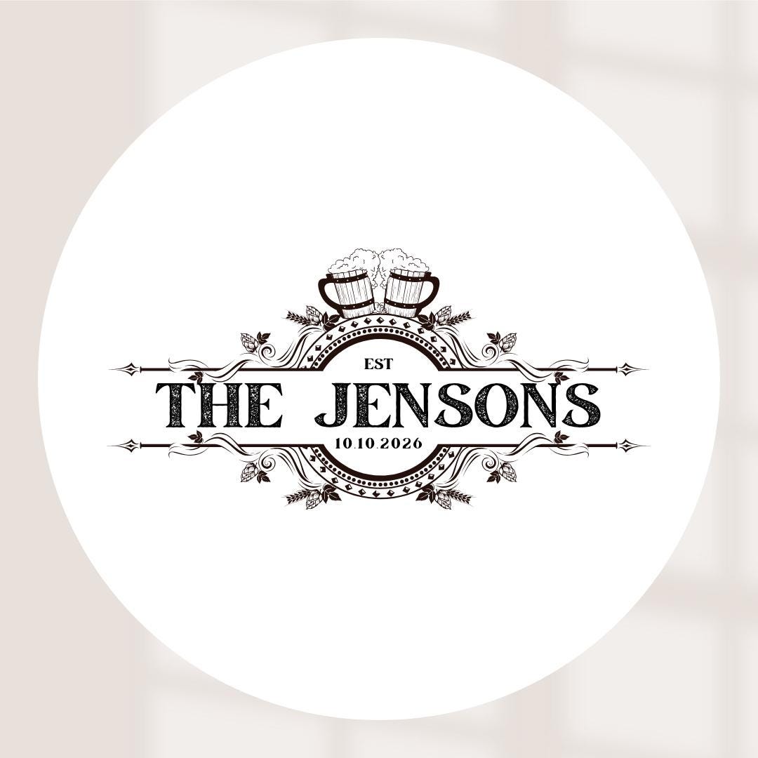 Personalised Wedding Beer Mats, Custom Wedding Coasters, Pub Style Wedding Favours, Names And Date Coasters