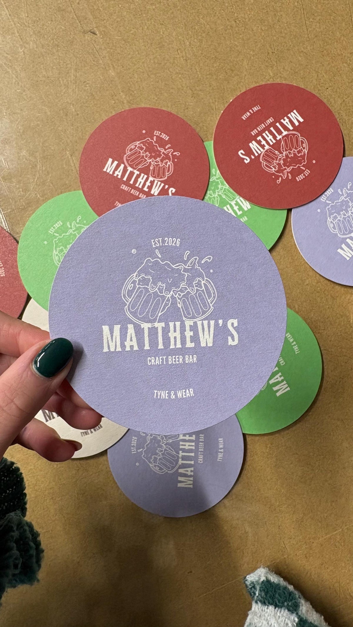 Personalised Craft Beer Bar Coasters, Custom Beer Mats, Home Bar Gift, Pub Style Party Coasters, Beer Lover Gift