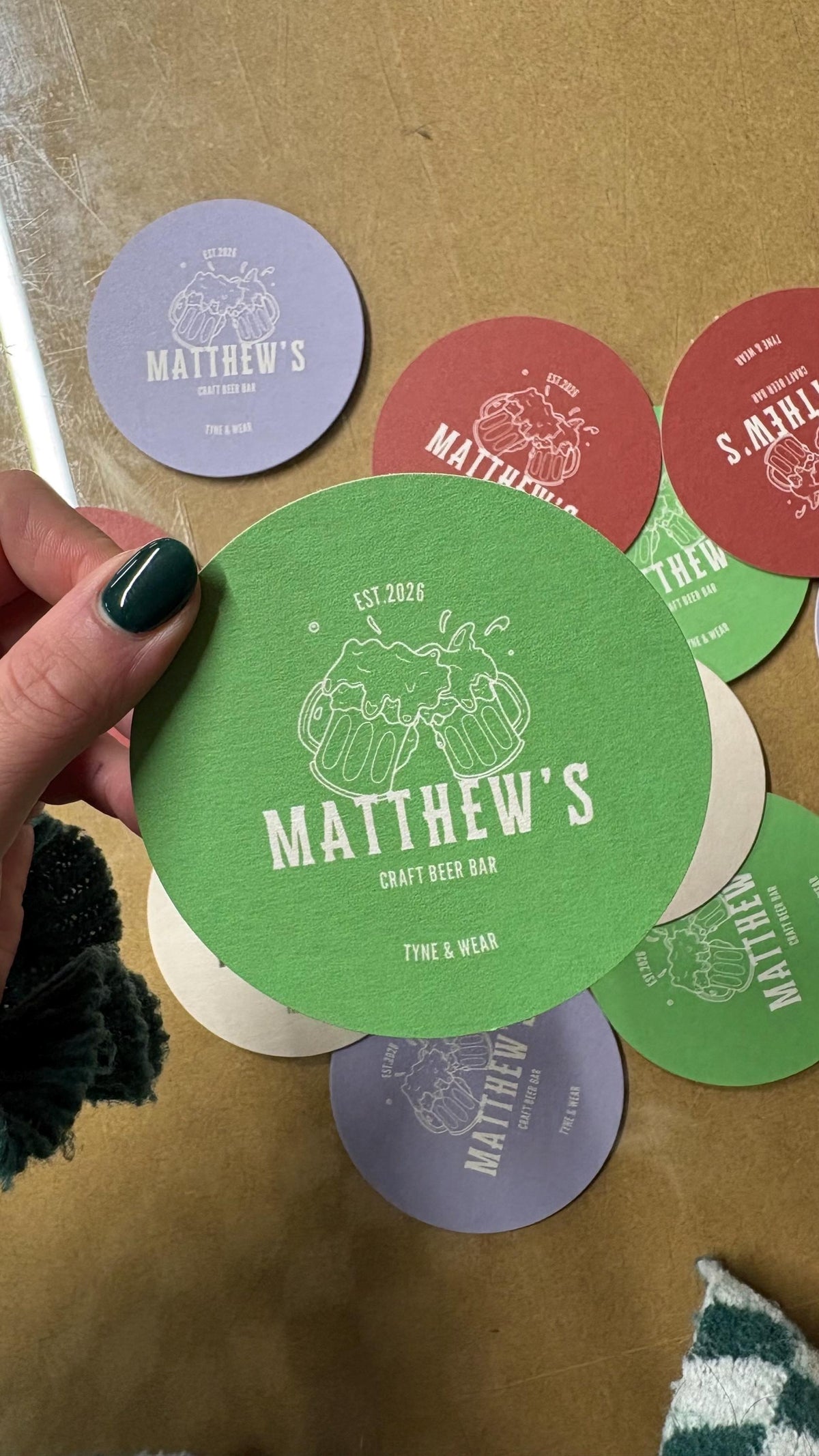 Personalised Craft Beer Bar Coasters, Custom Beer Mats, Home Bar Gift, Pub Style Party Coasters, Beer Lover Gift