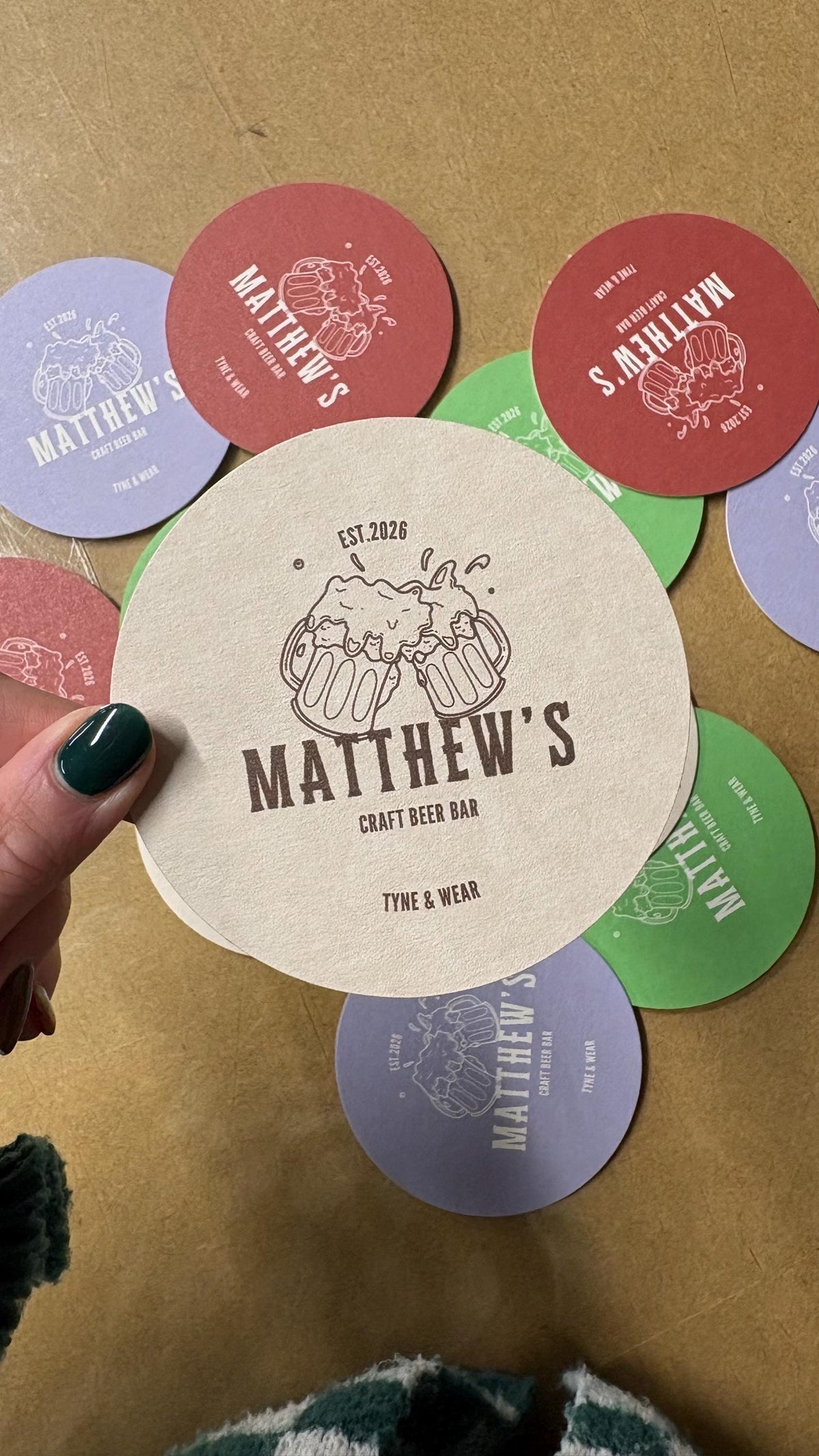 Personalised Craft Beer Bar Coasters, Custom Beer Mats, Home Bar Gift, Pub Style Party Coasters, Beer Lover Gift