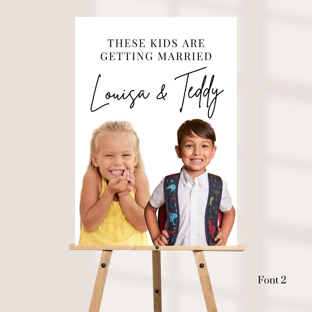 These Kids Are Getting Married Sign, Personalised Wedding Welcome Board, Photo Wedding Board, Rehearsal Dinner Sign